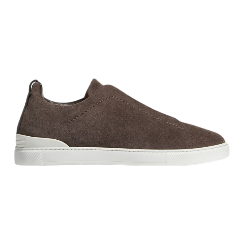 4_8e40416f-81ce-4d06-bb3c-95afd62bd1f1.png Zegna Brown Suede Triple Stitch™ Sneakers - Image 1