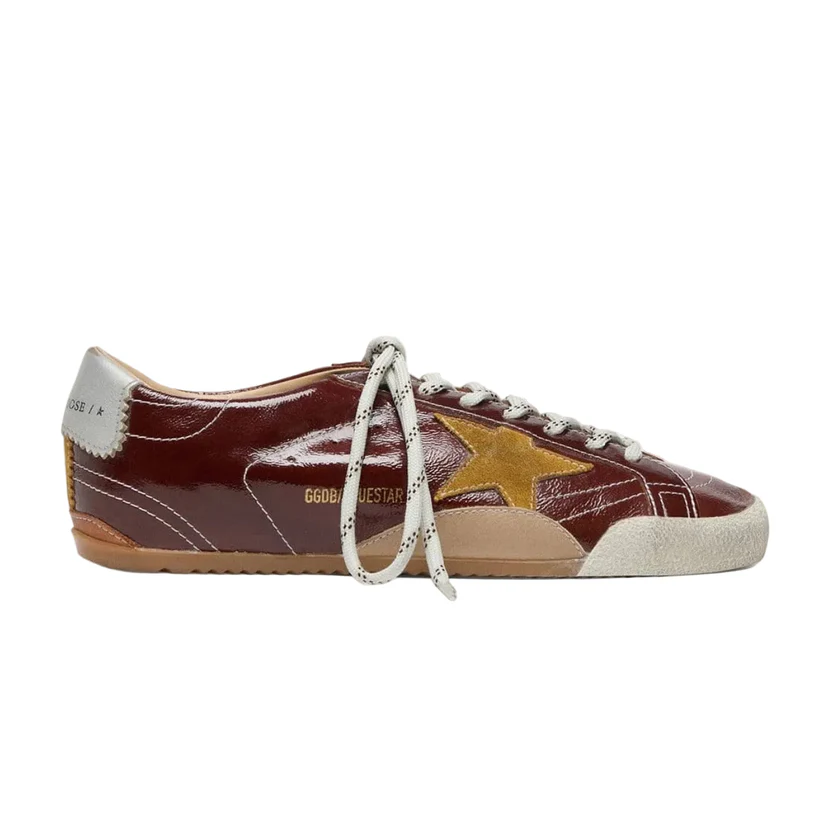67909655-9CC6-4004-84D6-E0C7283F3165 Golden Goose True-Star in burgundy naplak with suede star and silver nappa heel tab (Women's) - Image 1