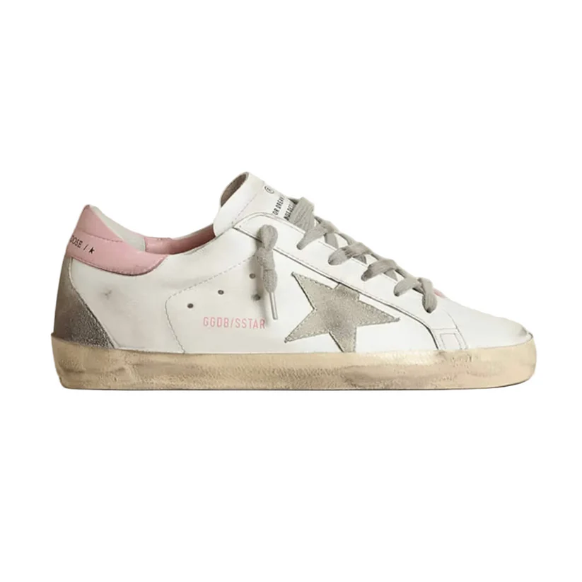 90112B60-E4C8-41EE-A072-B88214ED1F6B Golden Goose Super-Star with gray suede star and pink leather heel tab(Women's) - Image 1
