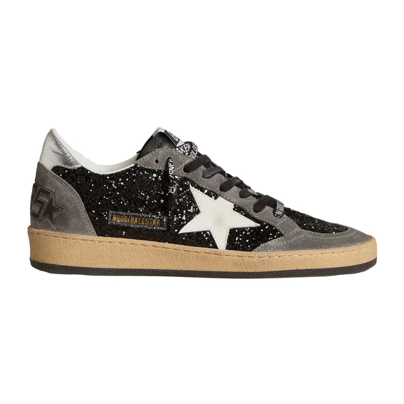 D016E392-9170-421F-94EB-D92678774E77 Golden Goose Ball Star in glitter with leather star and metallic leather heel tab(Women's) - Image 1