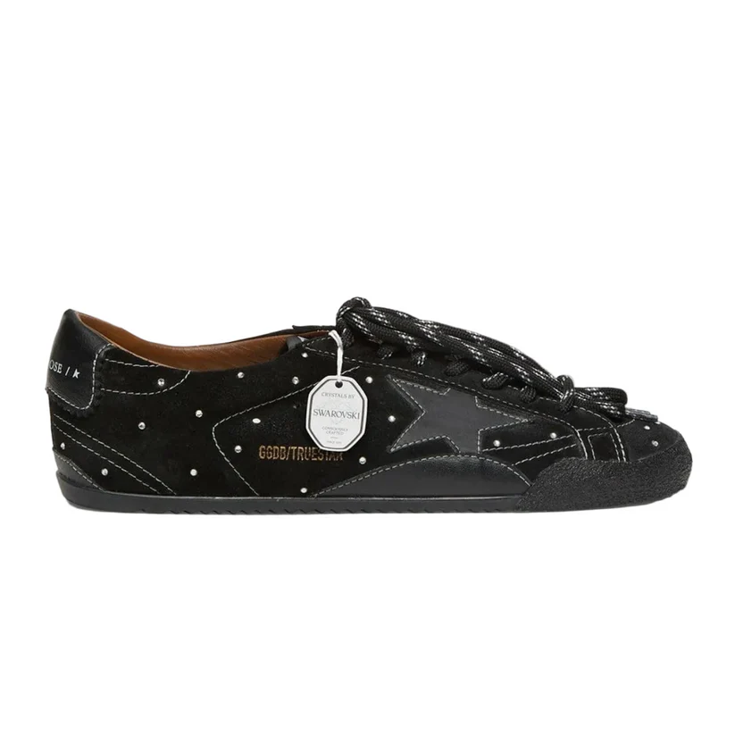IMG-0251 Golden Goose True-Star in black suede with Swarovski crystals and black leather star(Women's) - Image 1