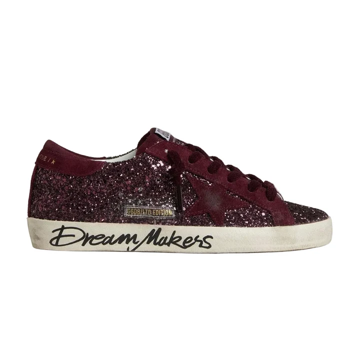 BEAEE54B-79E6-4192-8B8F-3D3451B44484 Golden Goose Super-Star LTD in cherry glitter with cherry suede star(Women's) - Image 1