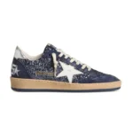 Golden Goose Ball Star in Blue with leather star and metallic leather heel tab(women)
