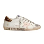 Golden Goose white leather Super-Star with glittery heel tab(Women's)