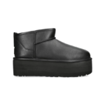 UGG Classic Ultra Mini Platform Black Leather Boot